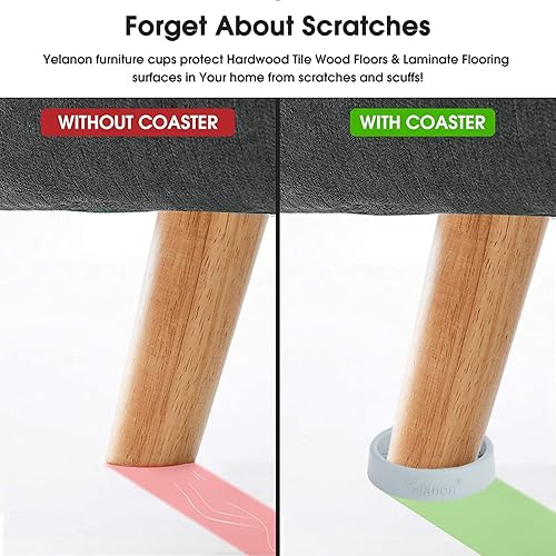 Miniatura 4 de Yelanon Posavasos para muebles  8 tazas redondas de goma de 3 pies para muebles  almohadillas antideslizantes para suelos de madera dura  Protector