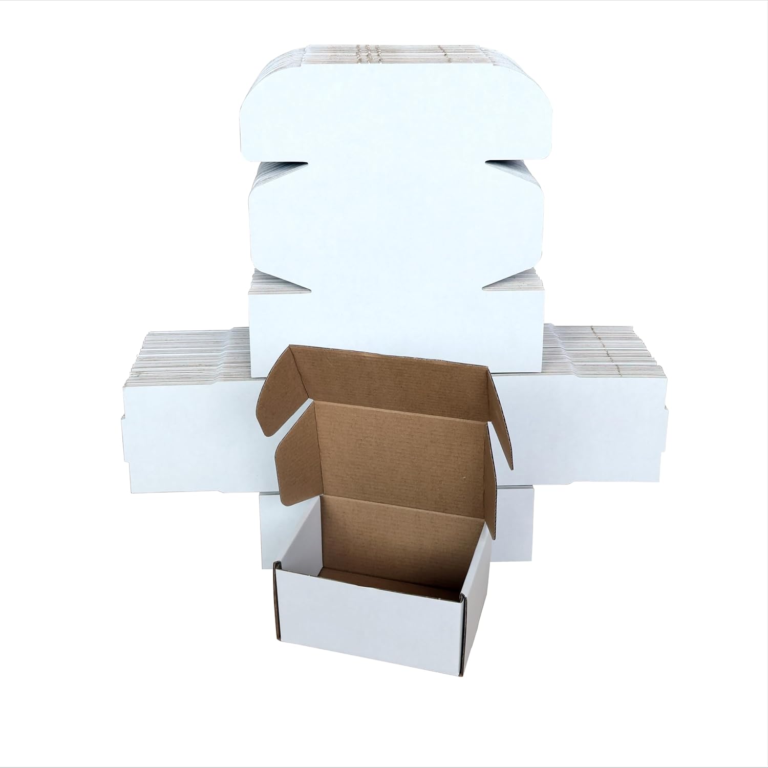 Shipping Boxes Corrugated Cardboard Mailer Boxes Literature Mailer for Packaging Small Business Craft Gifts Giving Products (White, 4x4x2)