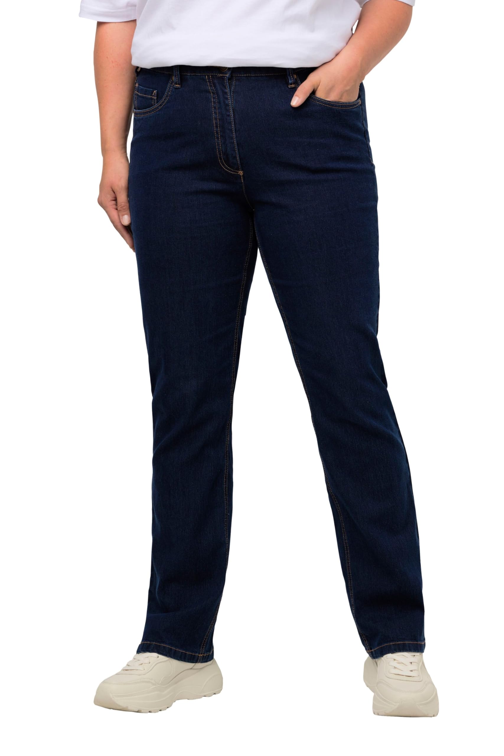 Ulla Popken Femme Grandes Tailles Jean Mandy 5 Poches, Jambe Droite, matière Stretch 702859