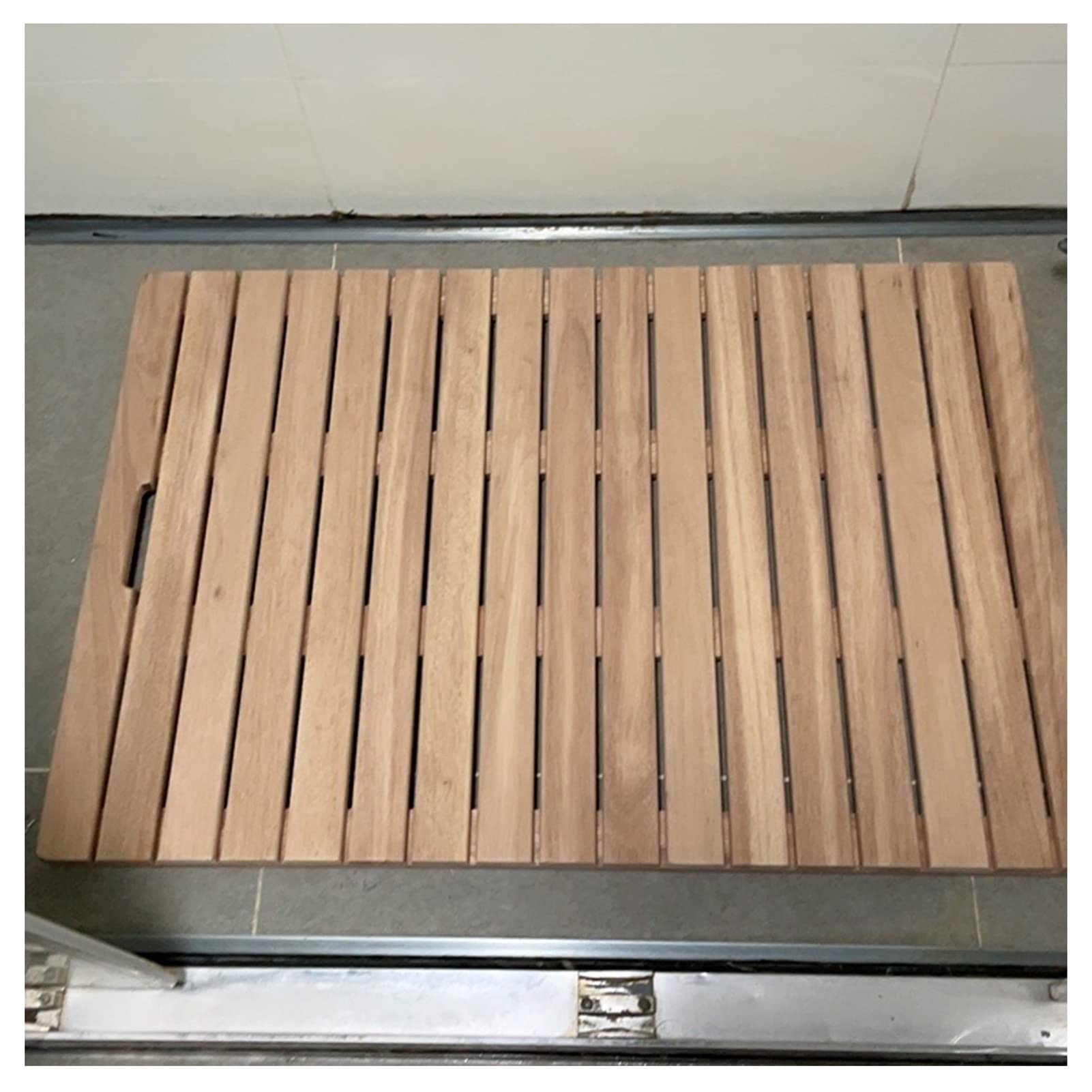 Tapis salle de bain bambou naturel respirant et antidérapant