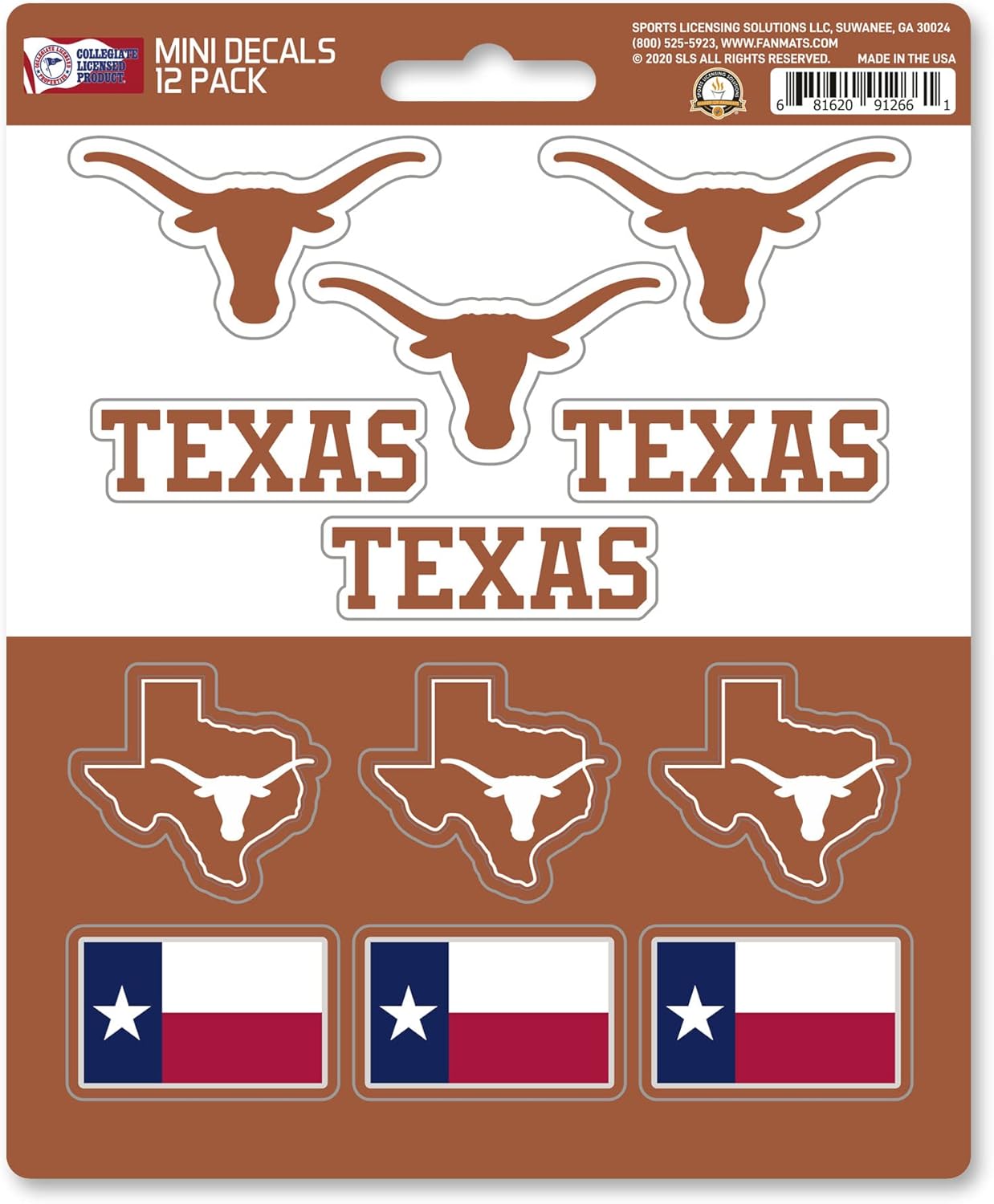FANMATS NCAA Unisex-Teen Decal Set Mini 12 Pack