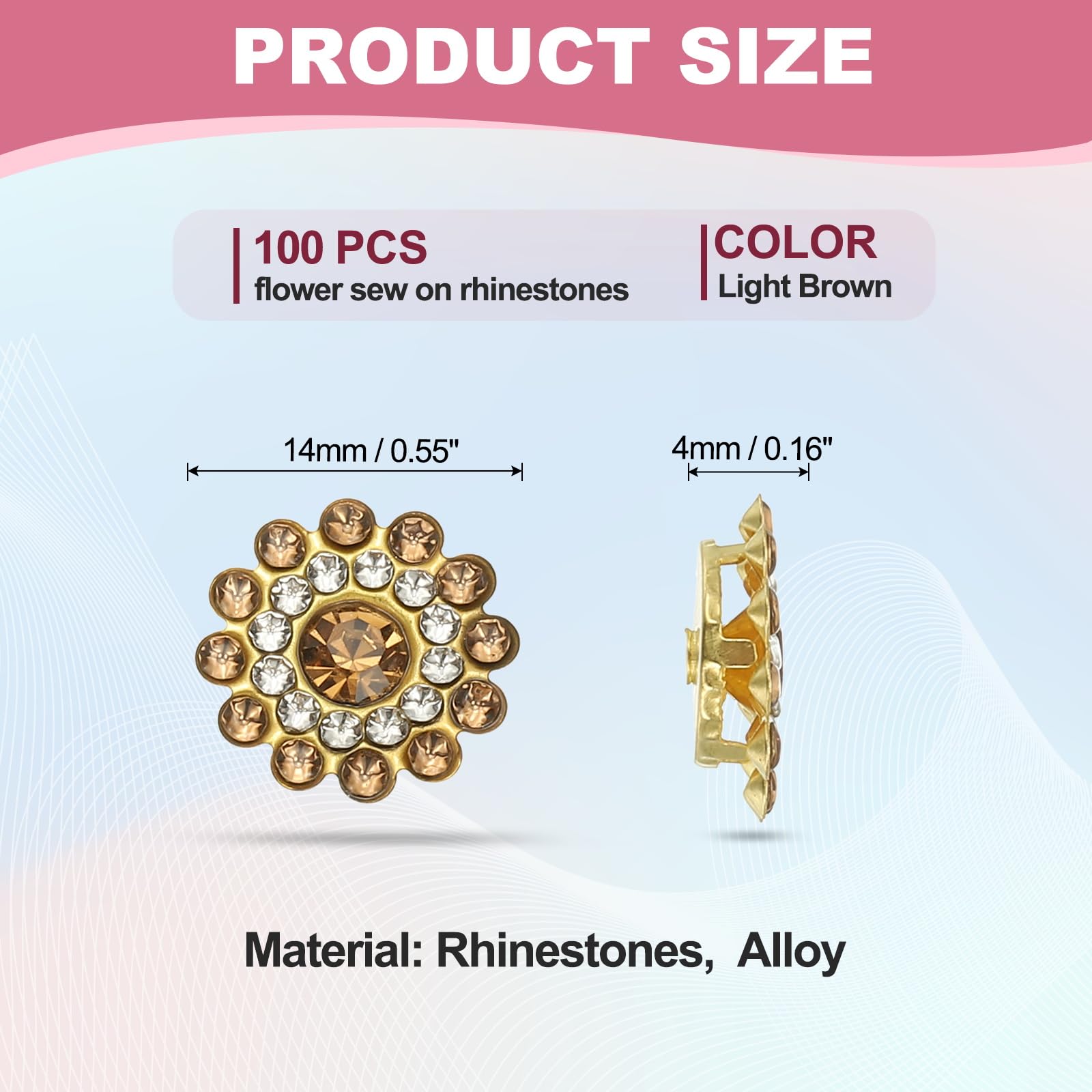 PATIKIL 100 Pcs Sew on Rhinestones - Image 2