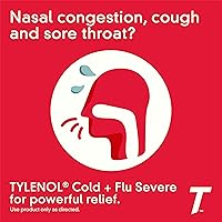 Vista 3 de Tylenol Cold + Flu Severe Capletas de Medicina para Alivio de Síntomas de Resfriado y Gripe, Reductor de Fiebre, Analgésico, Supresor de Tos