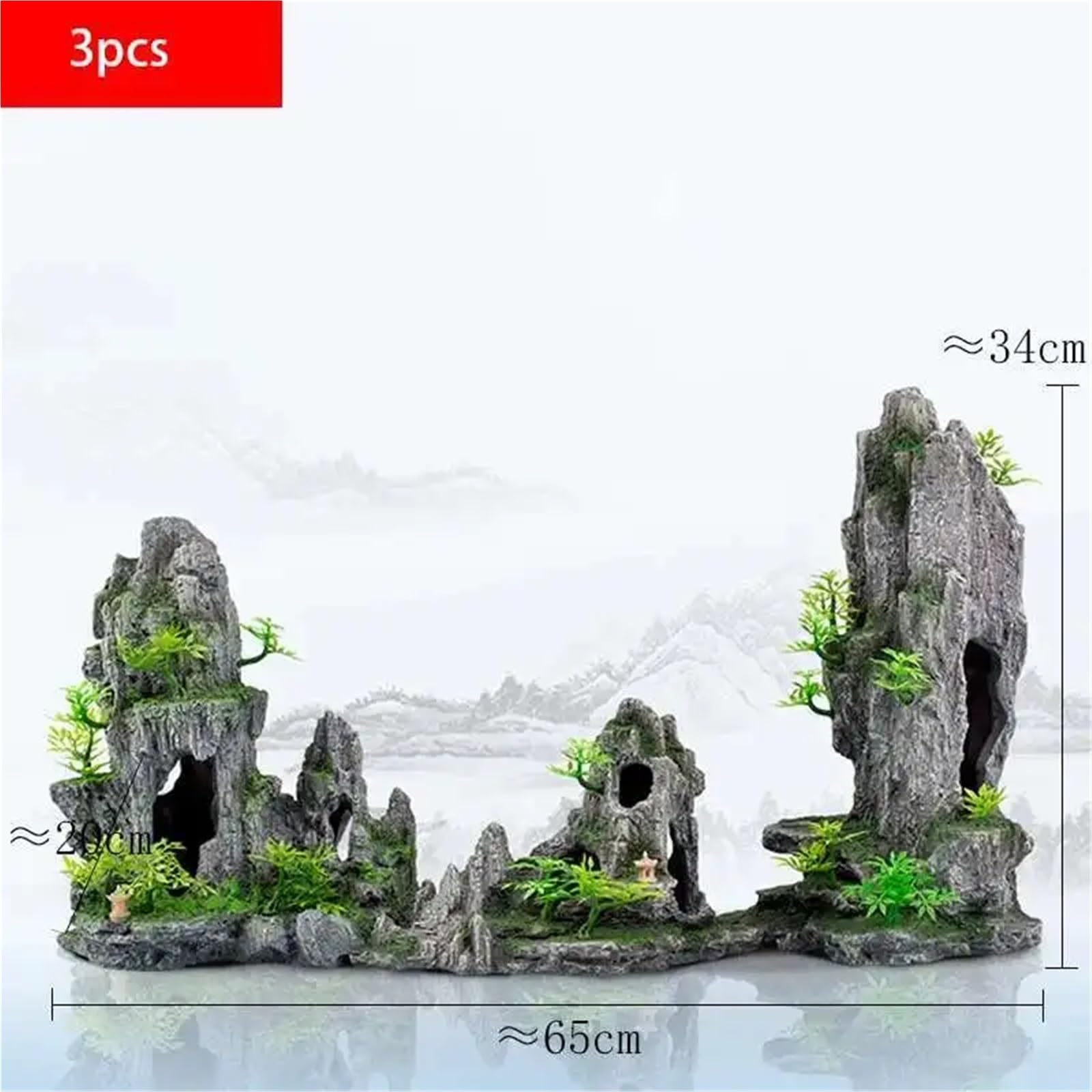 Decorazioni per Acquario Decorazione paesaggistica for acquari, giardino roccioso, simulazione di paesaggio con erba e pietre, pacchetto paesaggistico acqua, scatola for acquario