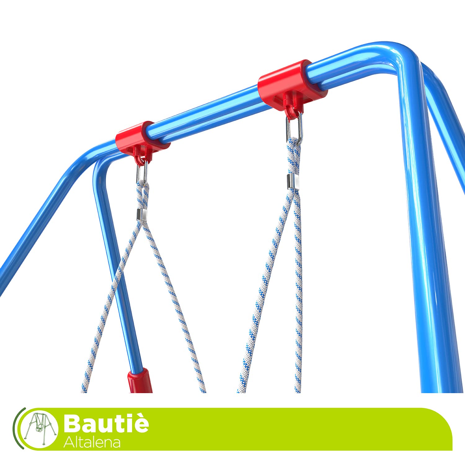 Mondo Altalena Bautiè 32001, Singola per Giardino Esterno, Struttura in Metallo, Seggiolino di Sicurezza - 1- 5 Anni Fino a 20 Kg , Colori Assortiti