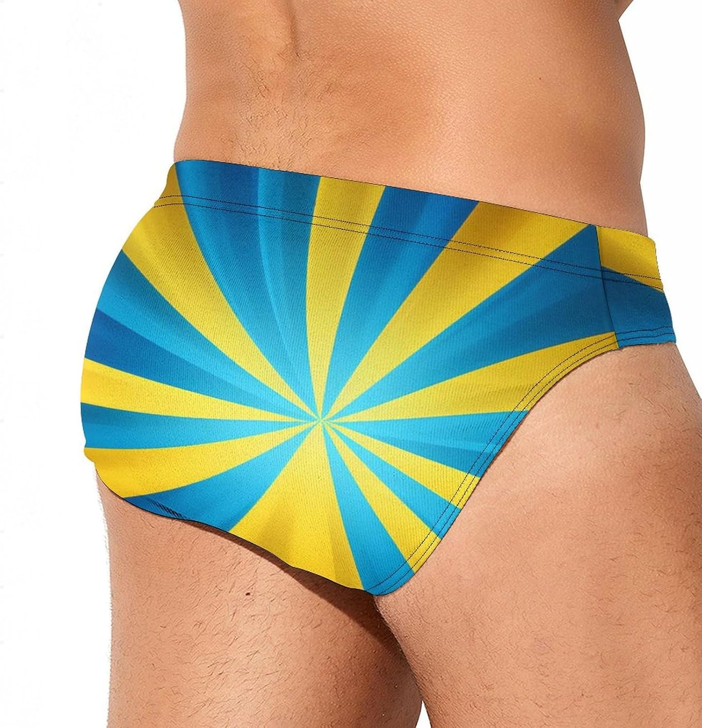 Ukrainian Flag Men's Swimsuit Brief Sexy Bikini Briefs Retro Printed Swimwear Quick Dry Swimming Trunks 3X-Large