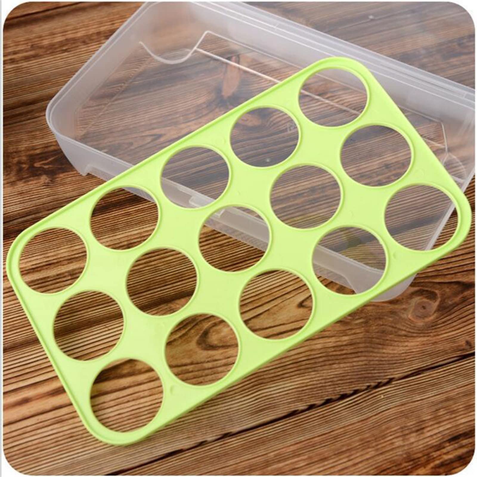 Cubo de Huevos para refrigerador, Caja de Almacenamiento con Soporte para Huevos de 15 Rejillas para Puerta de refrigerador, contenedor de cajón de Huevos de Cocina
