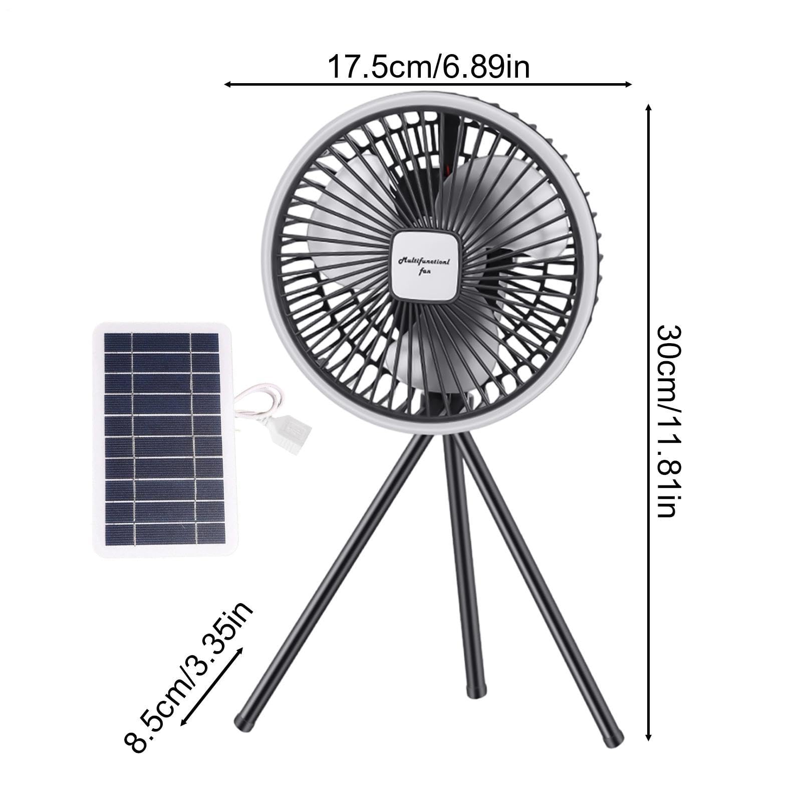 Ventilatore Solare Domestico Soffiatore D'Aria Da Terra E Tavolo Con | Ventilatore Solare Da Esterno Con Luce Per Viaggi, Picnic, , Patio, Pesca, Campeggio, Spiaggia, Giardino E Tenda