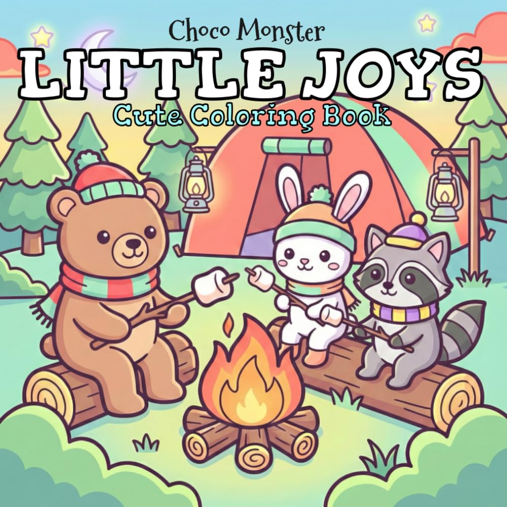 LITTLE JOYS: Cute Coloring Book for Adults and Teens Featuring Cute Animals in Joyful Adventures (Cute & Easy Coloring)