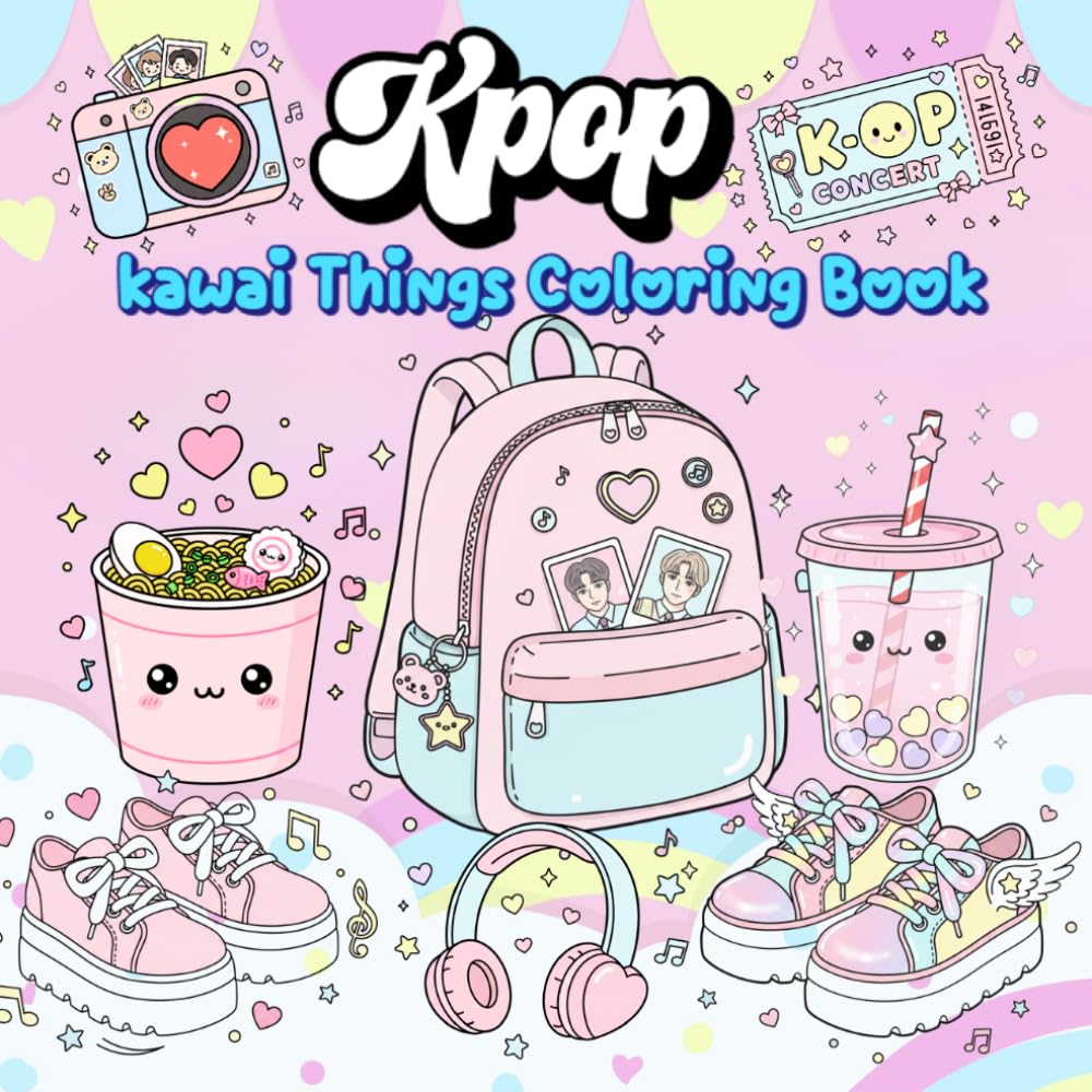 K pop Coloring Book: Fun Activities Coloring Pages — Cute Characters Korean Girls & Boys
