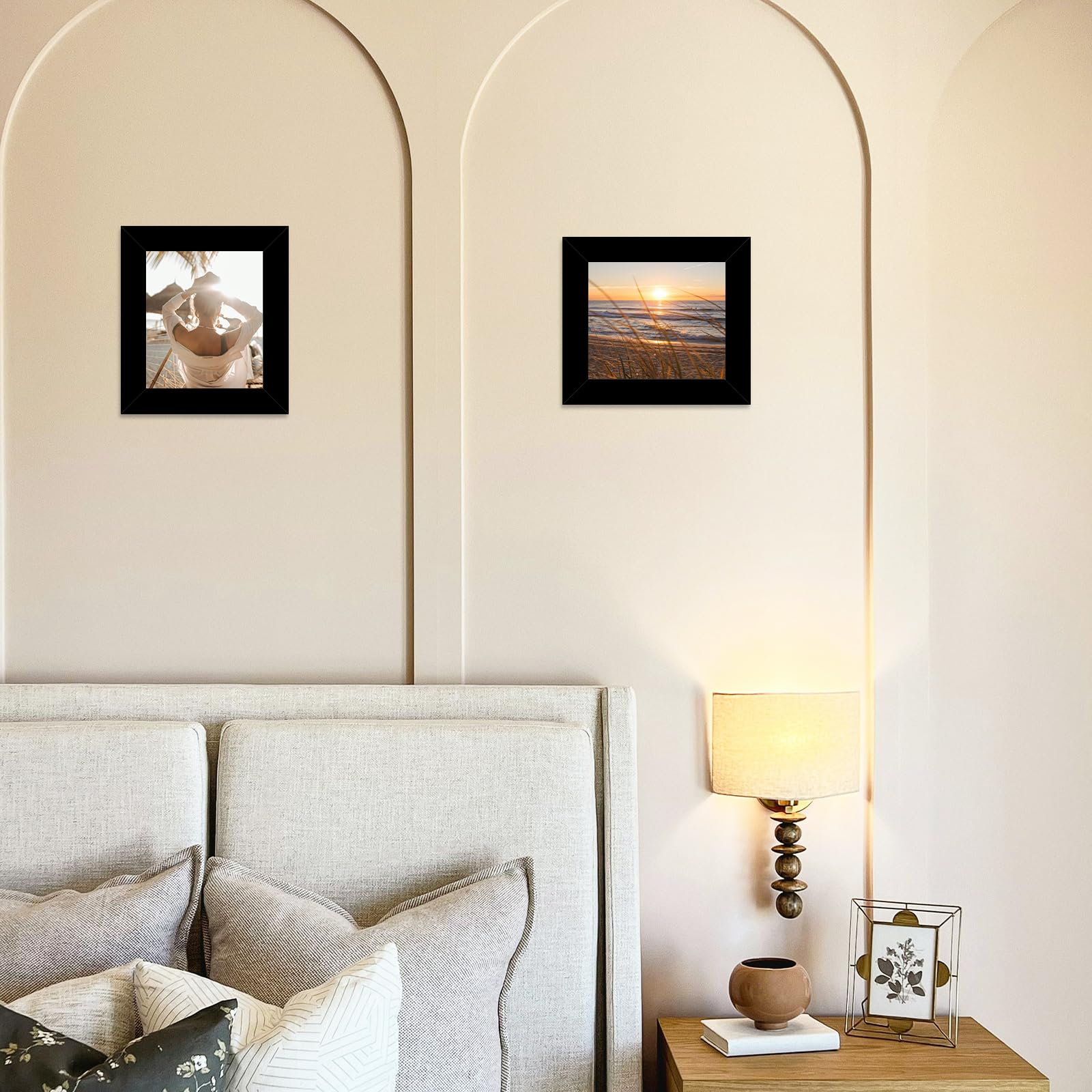 Amazon.co.jp: QOTIB 4x5 写真フレーム ブラック 壁掛けまたは卓上用