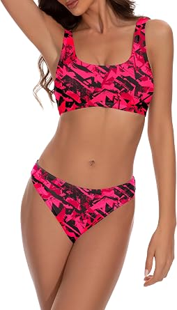 Beautikini Period Swimwear Low Waist Sporty Two Piece Bikini Sets Swimsuit