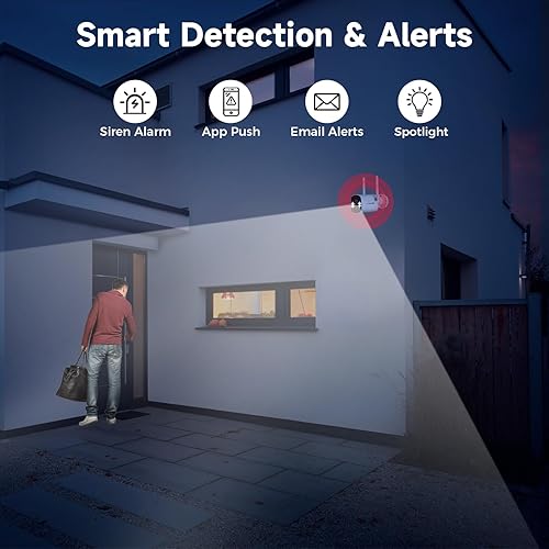 Miniatura 6 de Sistema de cámara de seguridad inalámbrica 2K con monitor, sistema de vigilancia WiFi todo en uno, NVR de 10 canales integrado de 10.1 pulgadas, 4