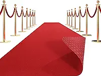 HOMBYS Tapete vermelho 350 GSM para festas e eventos, tapete antiderrapante Alise Runway de 0,8 x 3 m para decoração de propostas e casamentos, Hollywood e Oscars, sem necessidade de fita (0,8 x 3 m)