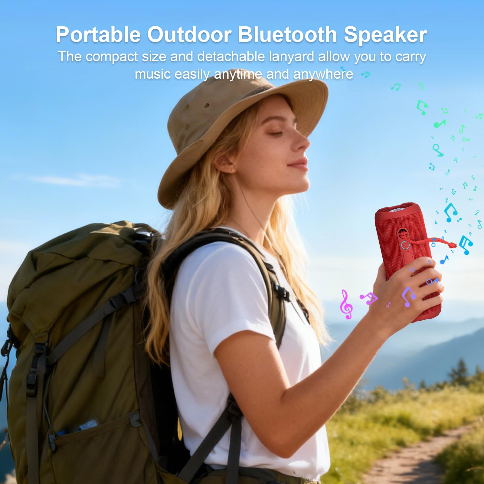 Altoparlante Bluetooth portatile T13, rosso