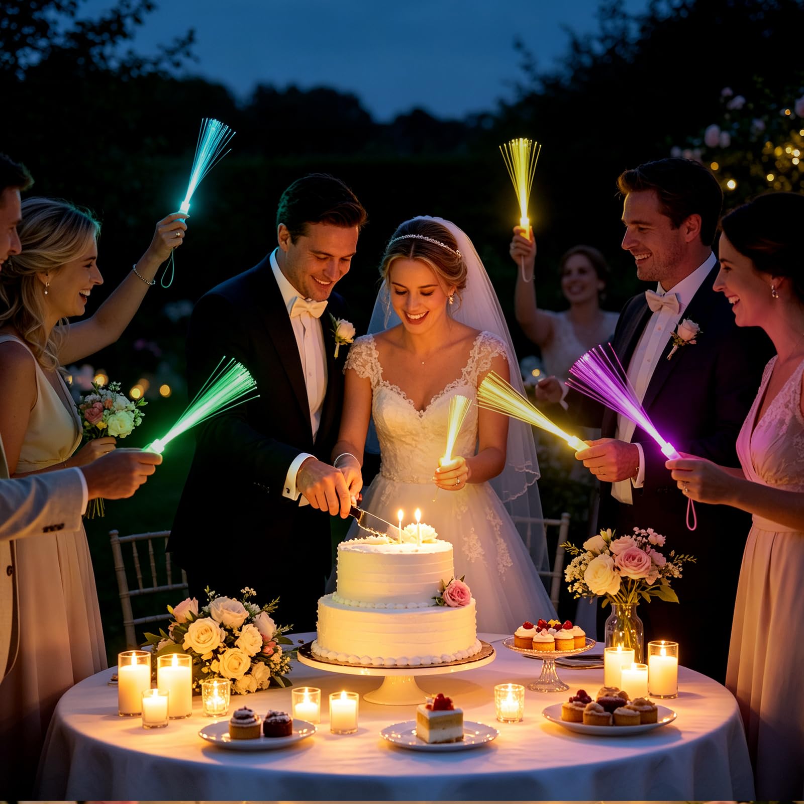 64 Stück Glasfaserstäbe, LED-Leuchtstäbe, blinkende Zauberstab-Spielzeug, leuchtet im Dunkeln, Partyzubehör, Leuchtstäbe für Kinder und Erwachsene, Geburtstag, Hochzeit, Konzert, Halloween