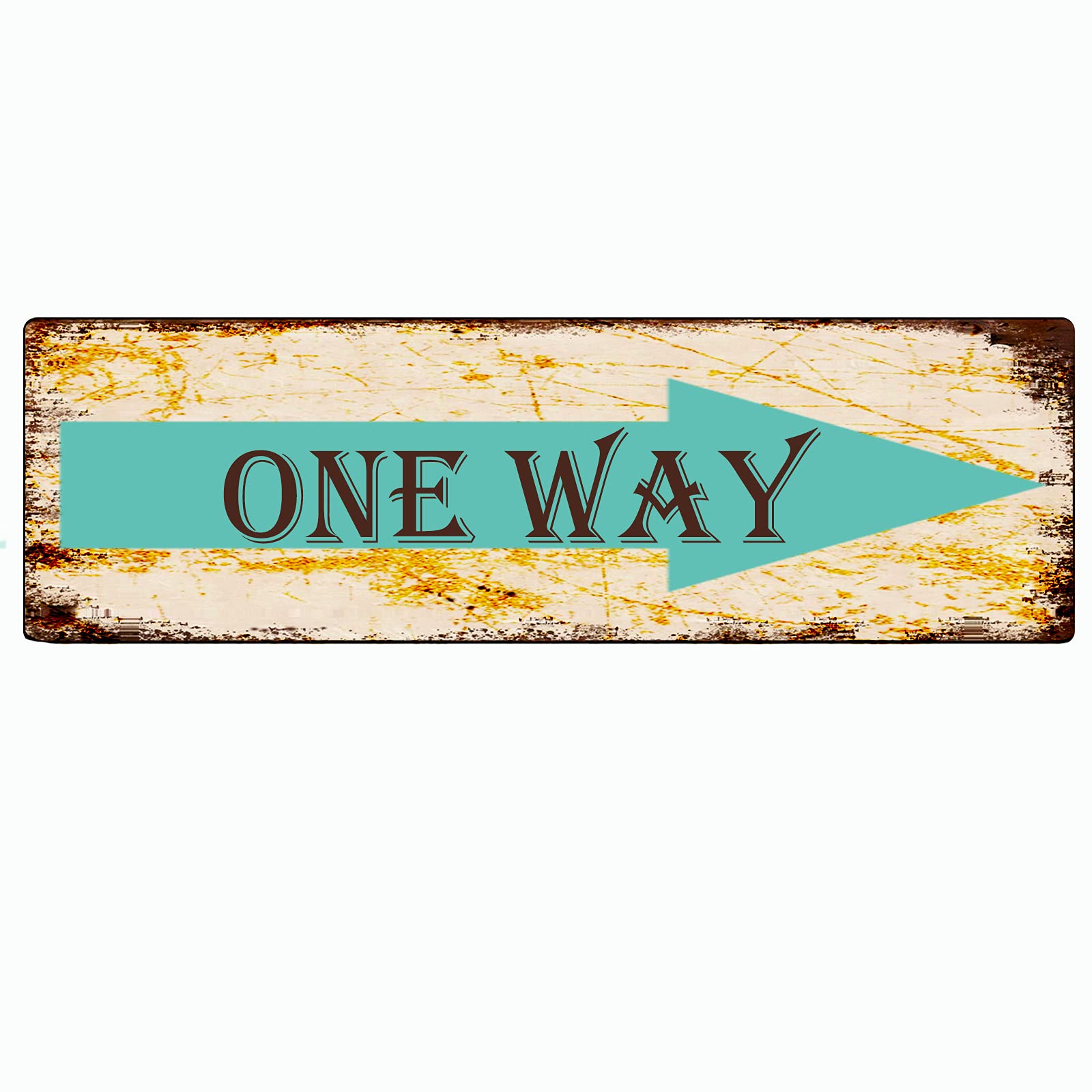 One Way Retro Tin Signs Aluminum Metal Sign for Kitchen Home Garden Wall Bar Cafe Decor 4x16 Inch