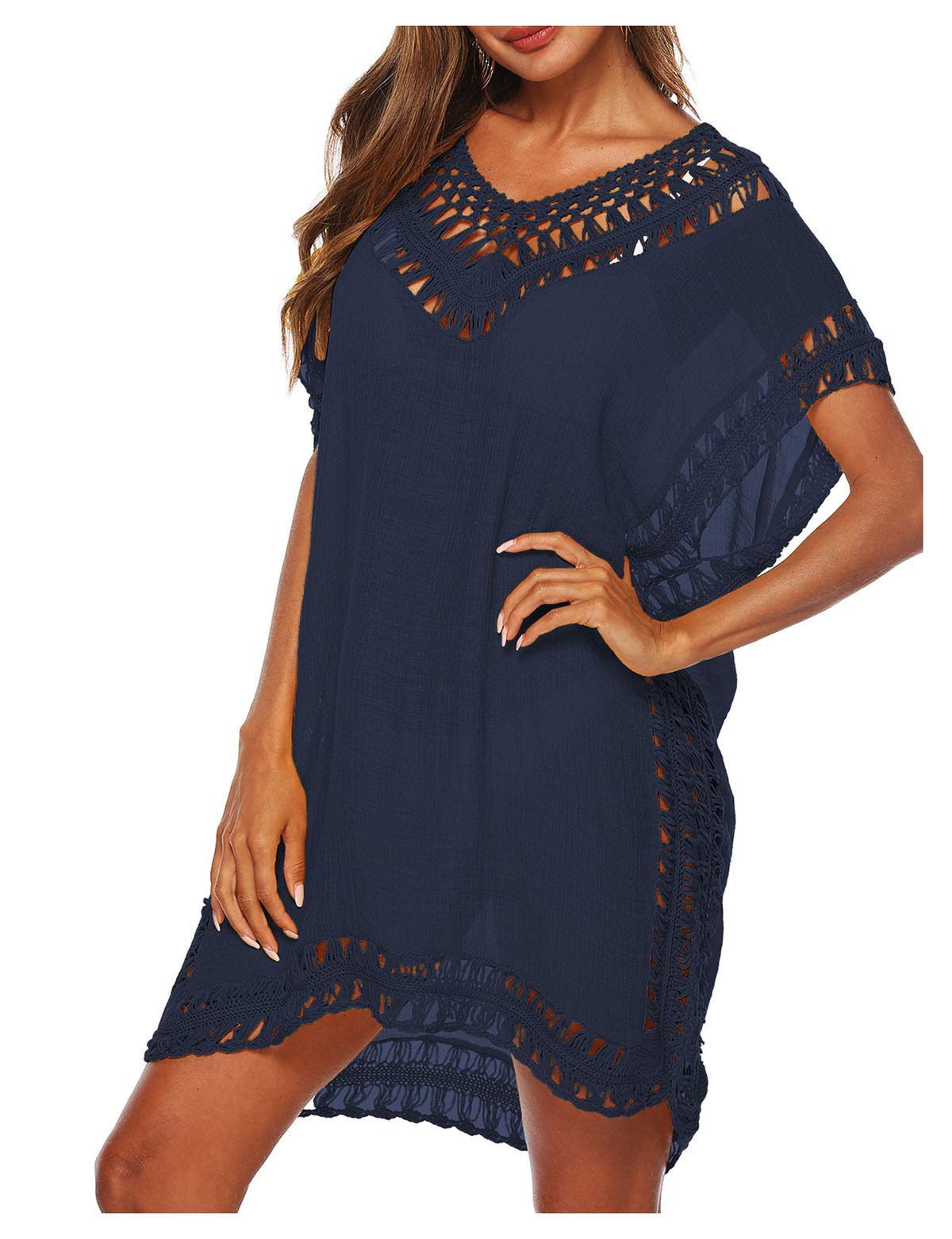 Wander Agio Womens Cover up Bohemia Swimsuit Beach Bikini Coverups - Red - One Size