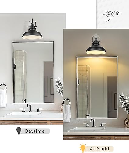 Miniatura 4 de zeyu Lámpara de granero moderna de cuello de cisne de 11 pulgadas, apliques de pared de 1 luz, linterna de pared industrial para porche, cocina,