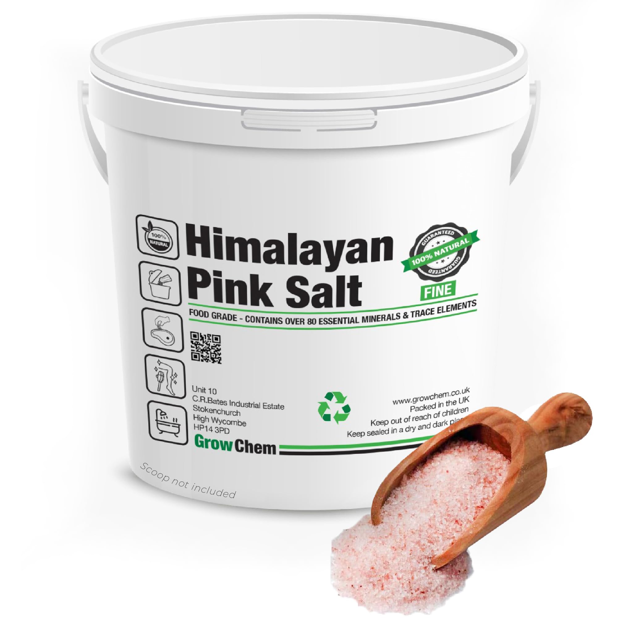 Natural Himalayan Pink Salt (5KG Bucket) FINE Salt for Cooking, Hydrating, Bathing & Exfoliation