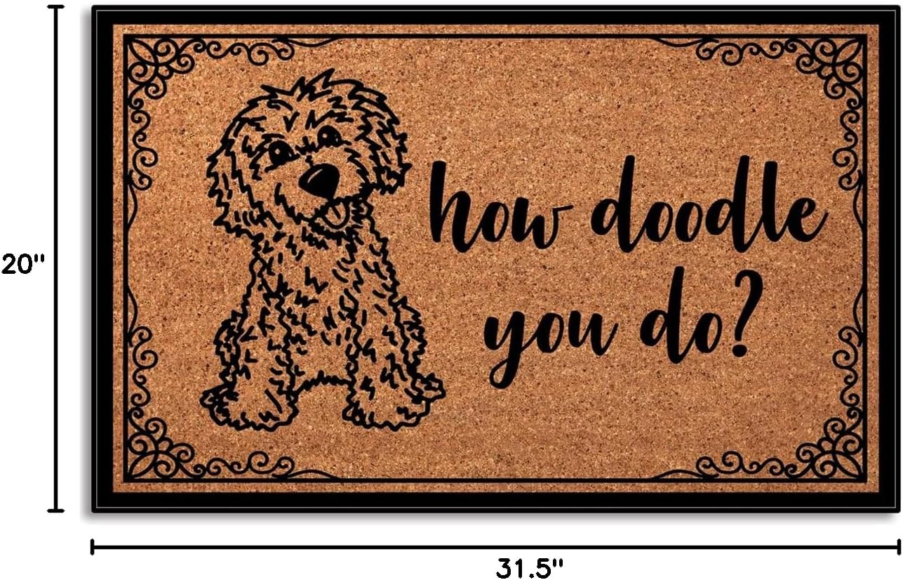 How Doodle You Do Front Door Mat Outdoor Entrance Rugs Indoor, Indoor Floor Mats for Entryway Rugs Indoor Non Slip 31.5"X20"