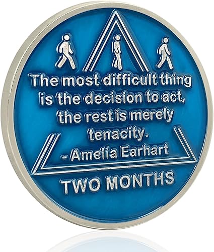 Miniatura 3 de Moneda de sobriedad de 2 meses con chips AA y medallones de dos meses de sobriedad de 60 días regalos de sobriedad para hombres y mujeres,