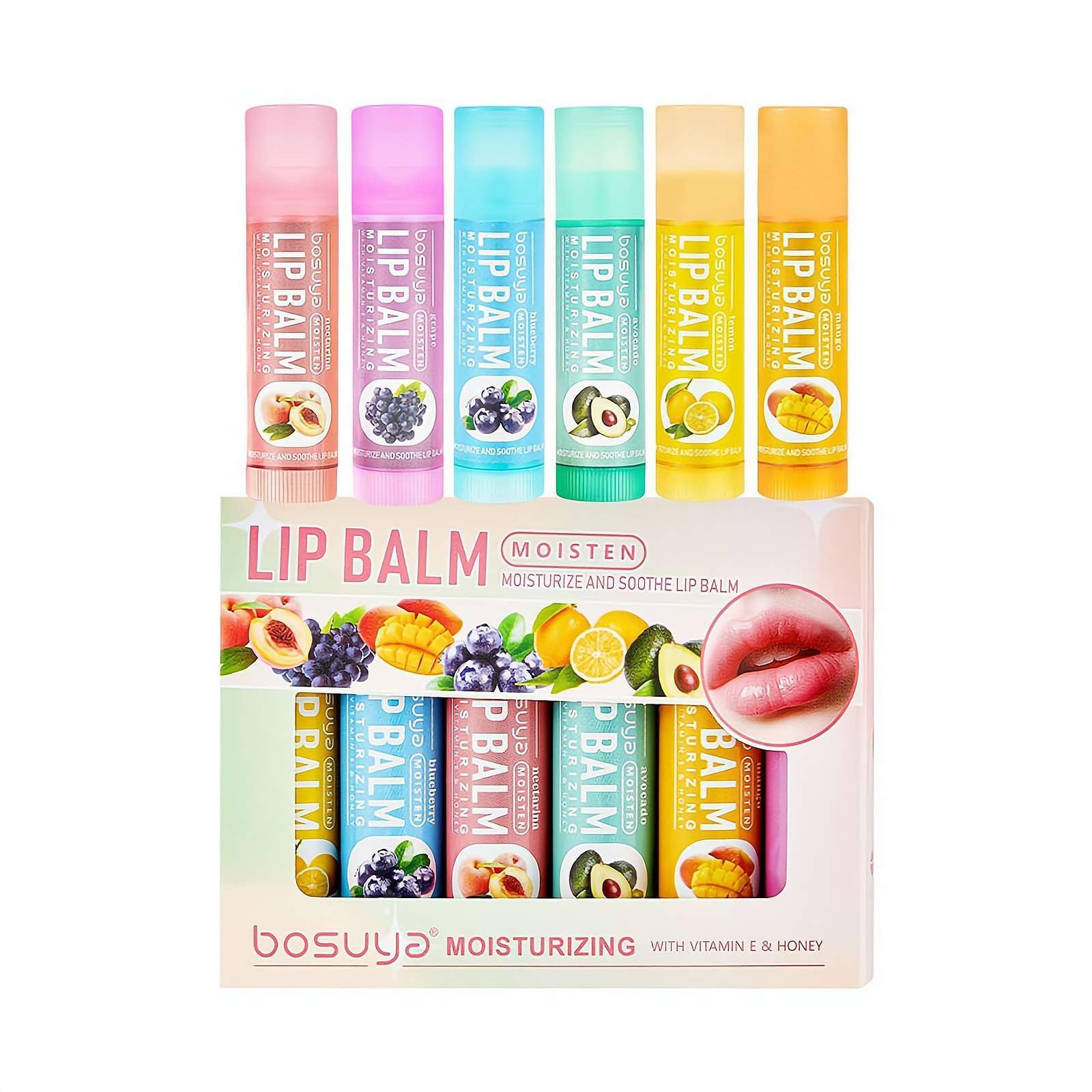 Amazon.com : ZHOSXRC Fruit Flavored Lip Balm Set, Anti Chapping