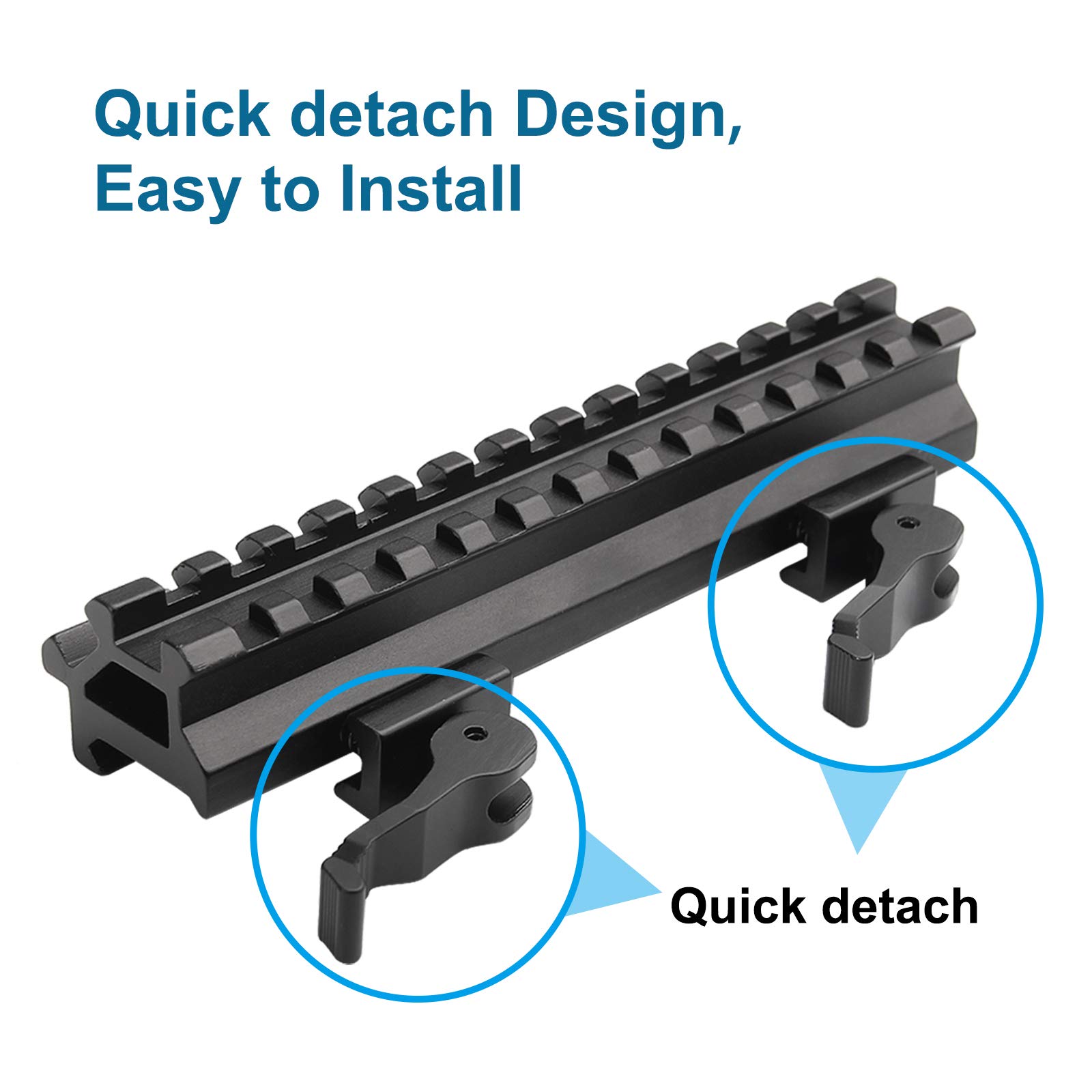 Taktyczna szyna Picatinny Riser Mount Rails Dual 90 i 45 stopni Quick Release Detach 13-slot średni profil do celownika punktowego Red Dot Scope Wyposażenie Optics