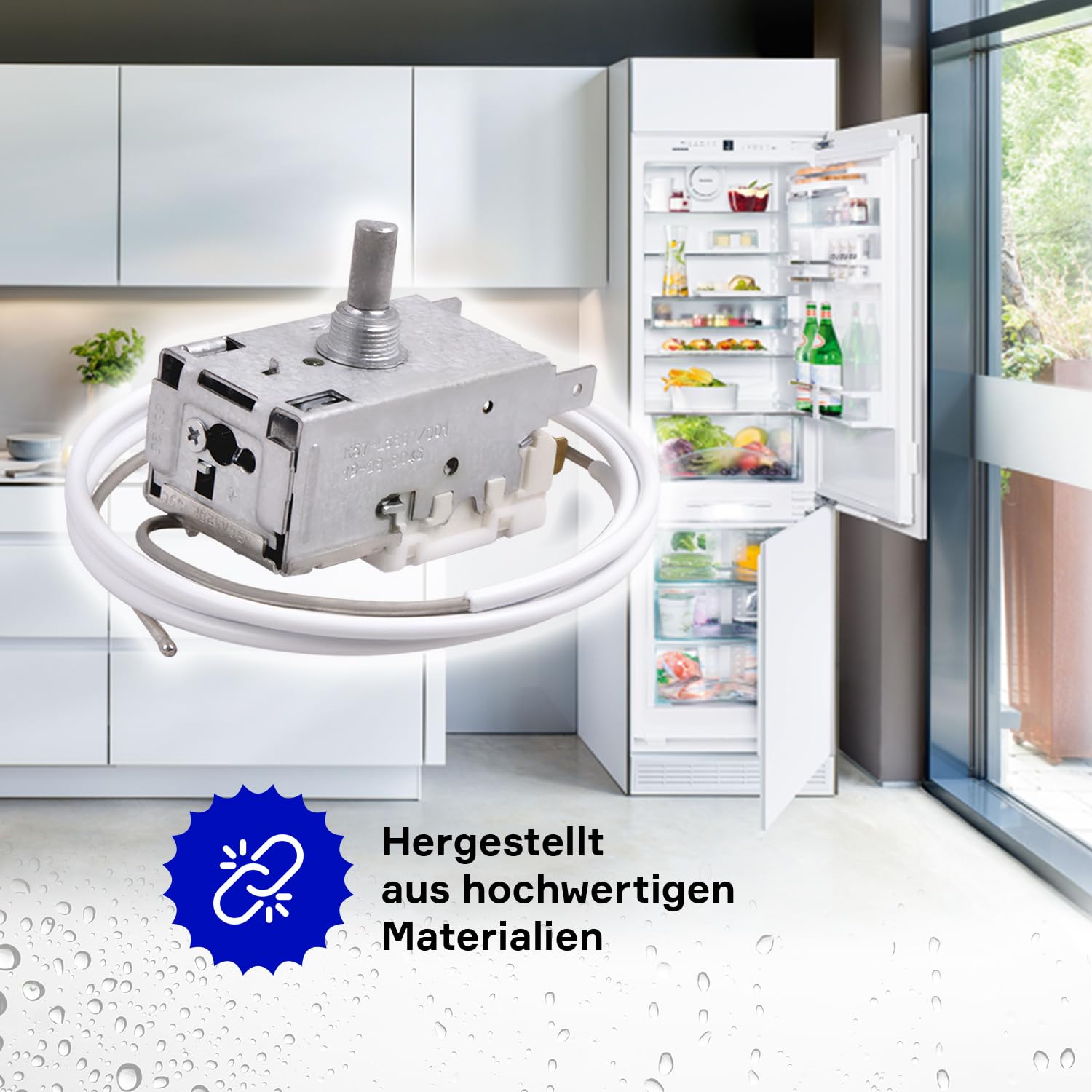 Thermostat Ersatz für AEG Zanussi Kühlschrank mit Gefrierfach Ersatzteile für 226214101/9 K57-L5807 Juno Privileg Blomberg Alno Kühl Gefrierkombination