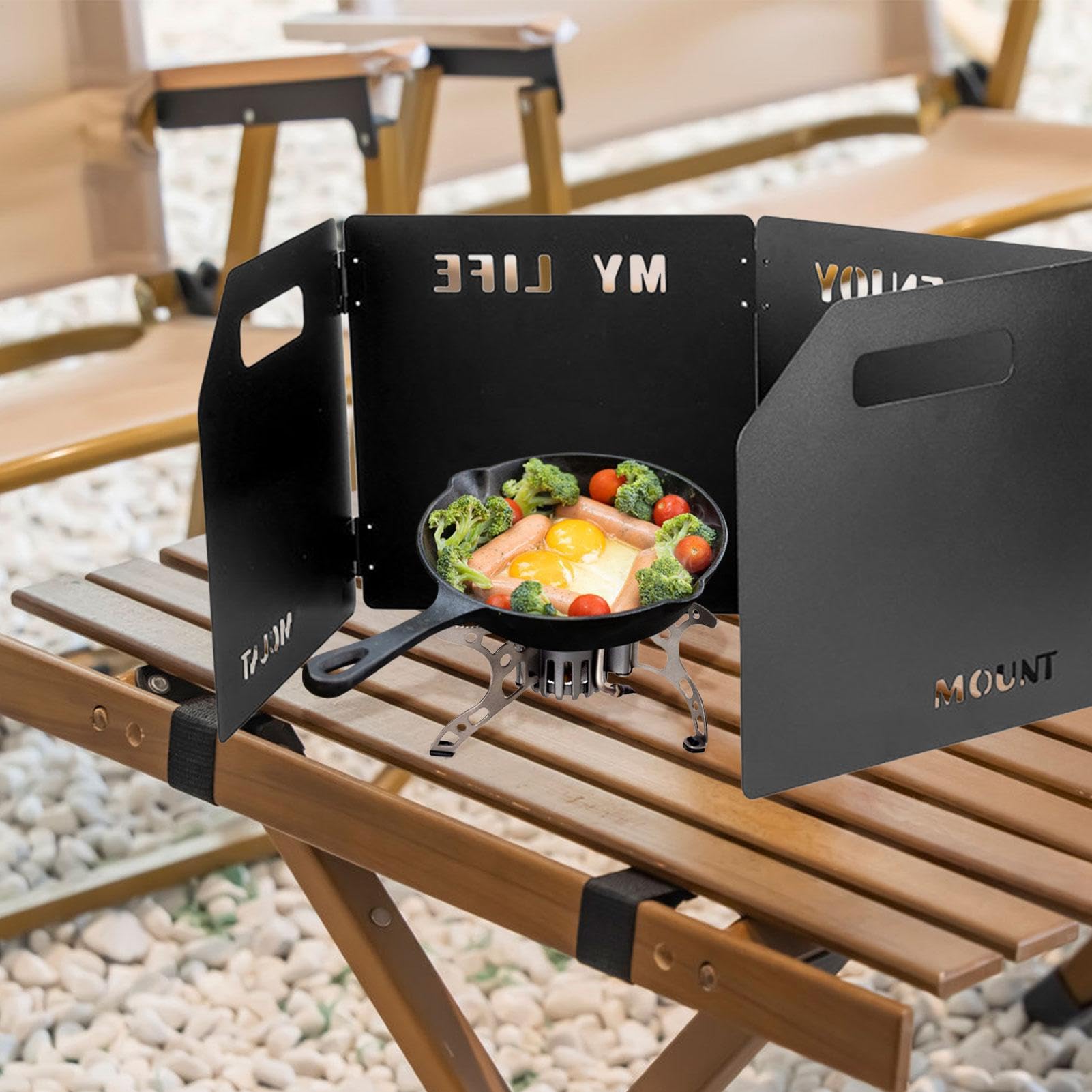 Parabrezza per bruciatore da forno – Parabrezza da campeggio con borsa per il trasporto, parabrezza da forno per campeggio, barbecue, pic-nic, tour autonomo