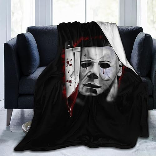 Manta de película de terror de 60 x 50 pulgadas, manta de microforro polar ultrasuave, mantas suaves y acogedoras para cama, sofá, cama, sofá y sala