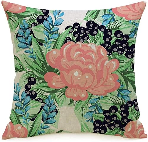 Throw Pillow Cover for Car Couch Bedroom Abstract Textile Spring Seamless Flower Pattern Floral Decor Nature Textures Texture Botanical Linen