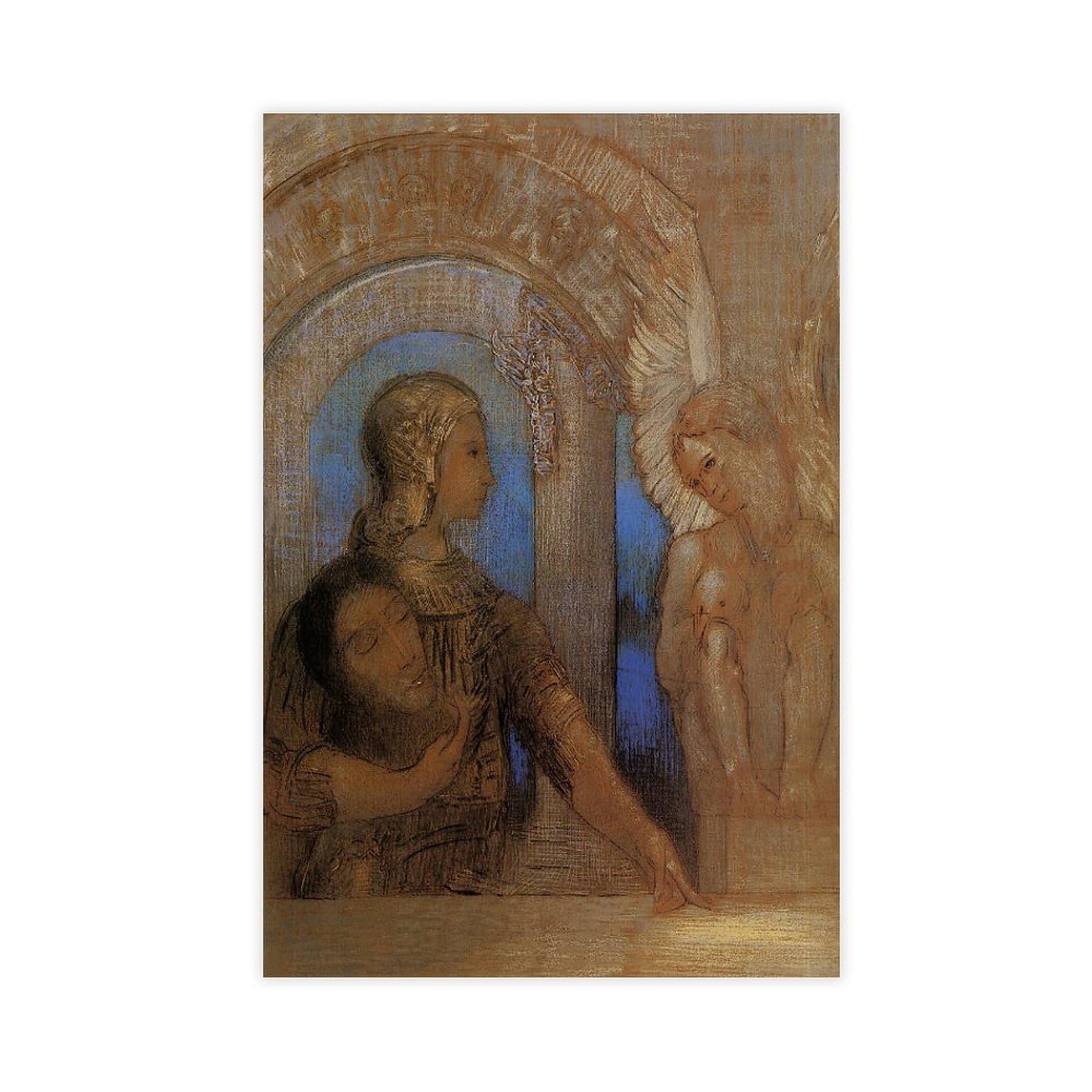 WCYB The Mystical Knight by Odilon Redon Posters Prints Canvas Deco Paintings Wall Art Unframe 16" L X 24" W