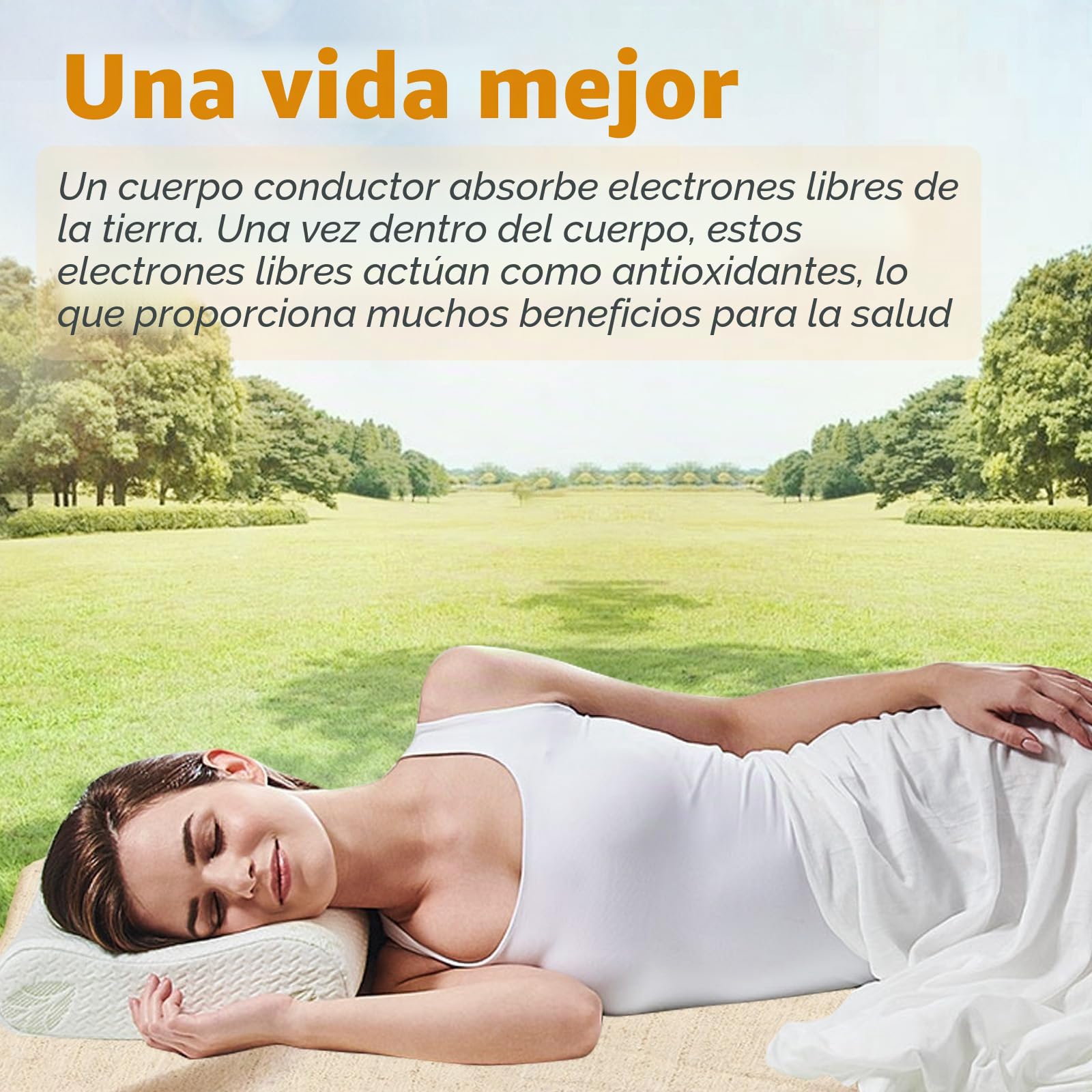 Sábana bajera y alfombrilla conductoră, colchón de tierra con cable de la UE