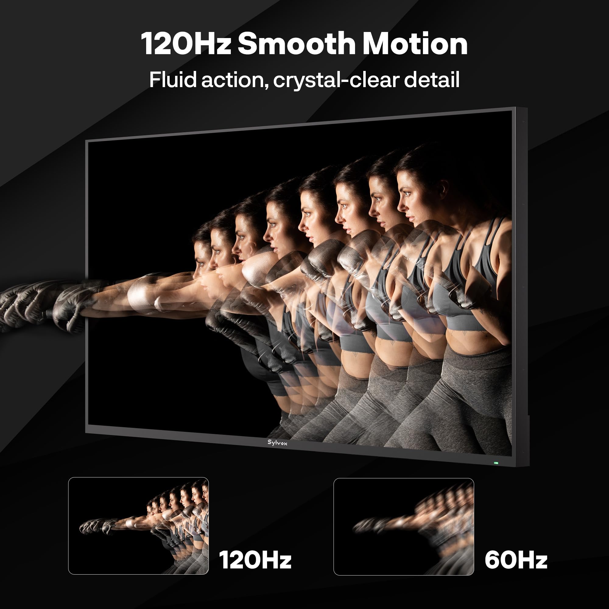 SYLVOX TV Exterior de 75", 120 Hz 4K Ultra HD, IP55 Waterproof, Outdoor Google TV, Dolby Atmos, WiFi 5G y HDMI 2.1, DVB-C/T2/S2, HEVC, Televisor Smart de 1000 nits Ideal para Gaming (Modelo 2025)