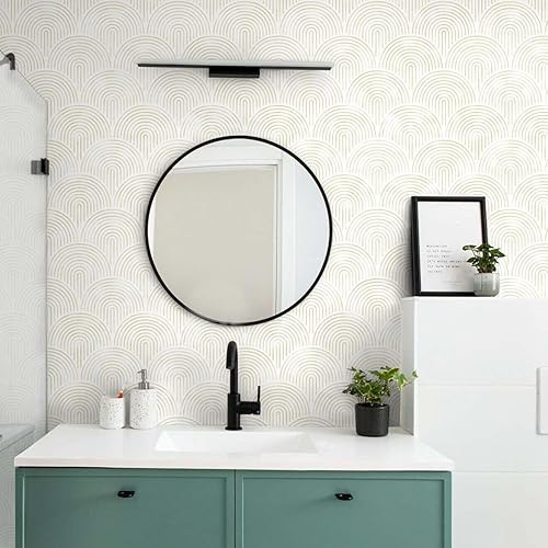 Miniatura 2 de Papel tapiz moderno para despegar y pegar, papel de contacto bohemio, neutro, autoadhesivo, extraíble, para baño, cocina, dormitorio, color beige