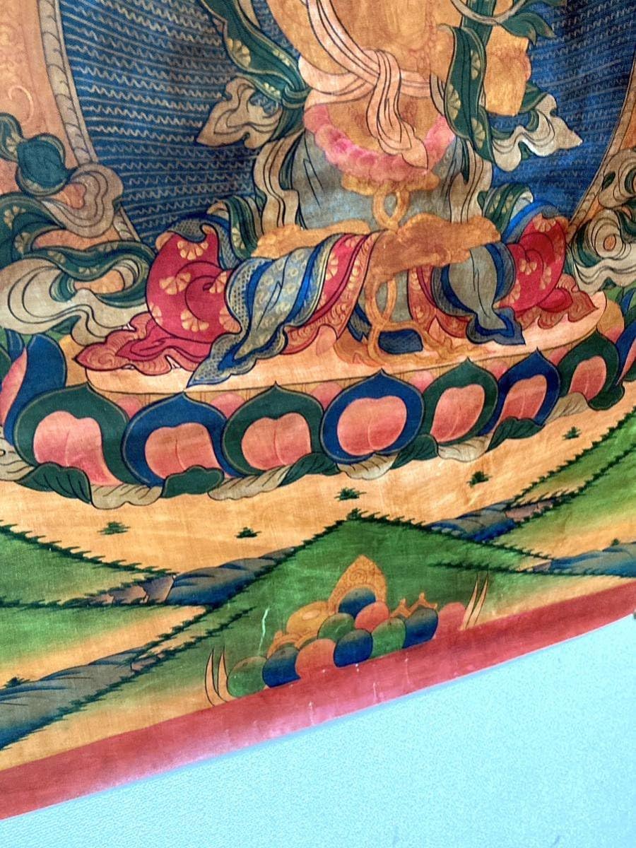 チベット タンカ 仏画 肉筆 絹本 グリーンターラ 仏教美術 密教 チベット タンカ 仏画 肉筆 絹本 グリーンターラ 仏教美術 密教