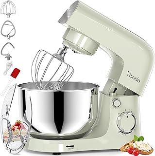 Vezzio Mixer, 1500W | 4.5 L Bread Kneader for Pastries, Stainless Steel Mixer, Whisk, Rods and Splash Protection 10 Speeds…