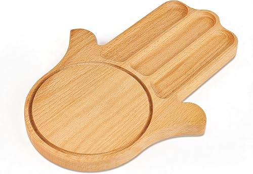 Miniatura 7 de Hamsa - Tabla de charcutería de mano Bandeja pequeña de madera de haya y queso, decoración espiritual bohemia, regalo único para mujeres, espacio