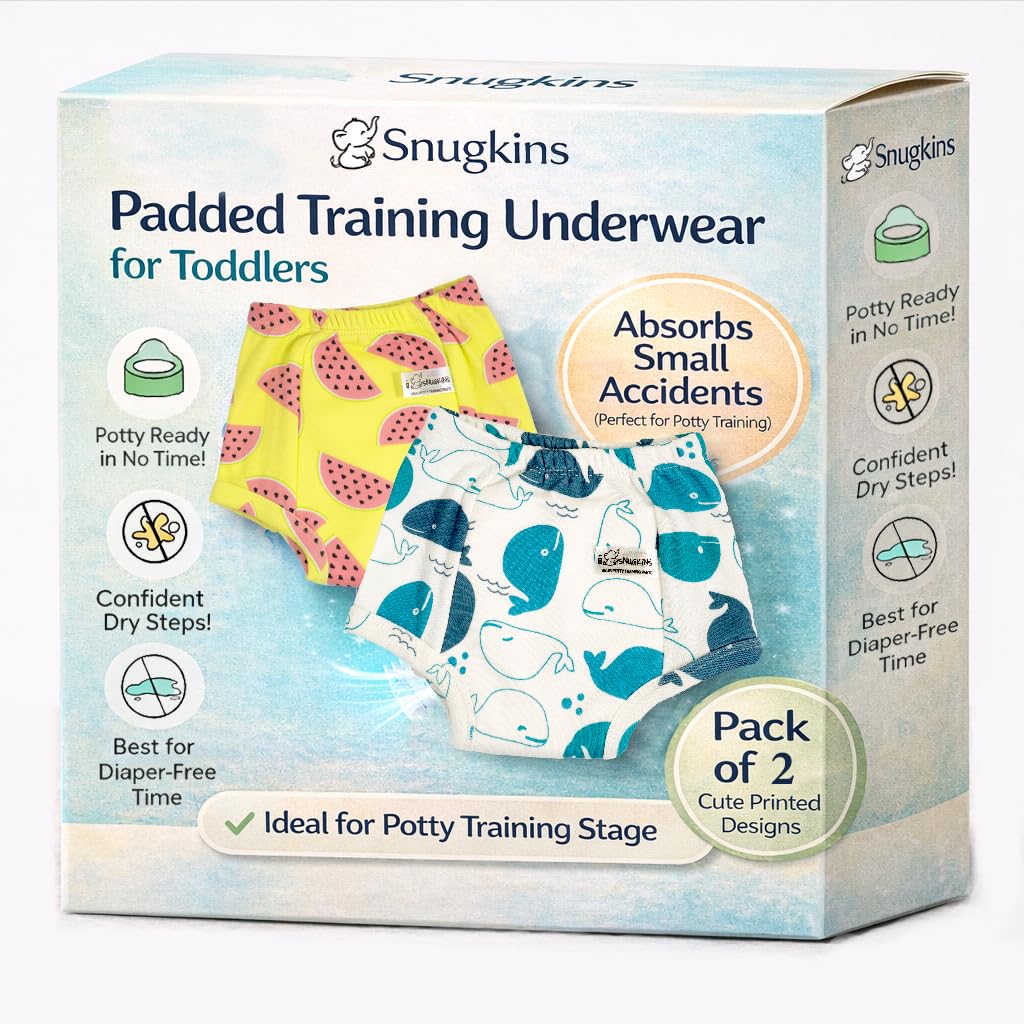SNUGKINS Snug Potty Training Pull-up Pants | Washable & Reusable | Fits 9 months to 6 years | Pack of 2, 3 & 4. (IN, Age, 4 Years, 5 Years, Pack of 2 - Melon & Whale)-image-6