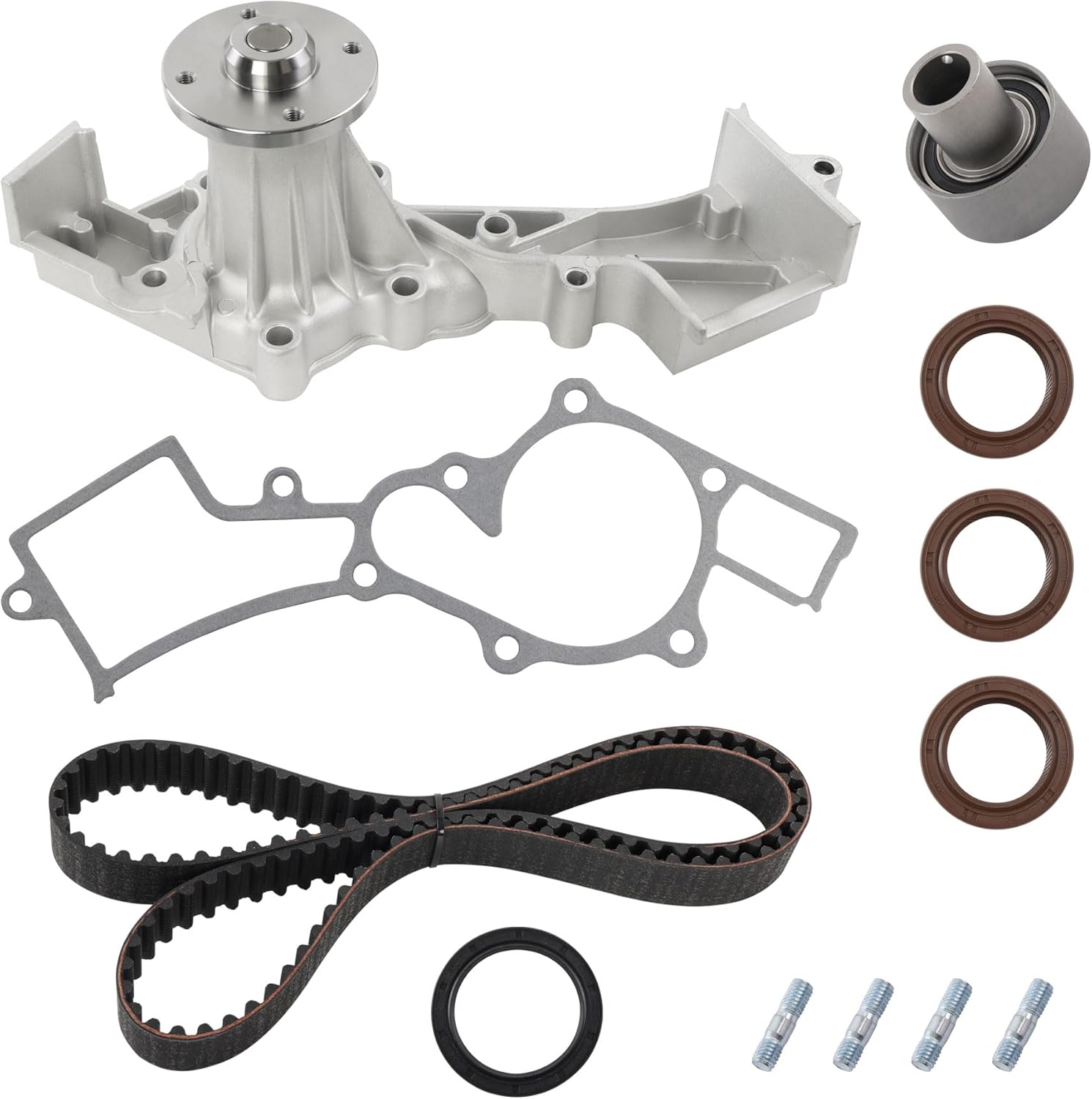 3.3L Engine Timing Belt with Water Pump, Compatible with 1996-2004 Nissan Pathfinder Frontier Xterra Infiniti QX4, 3.3L 12V V6 SOHC, Replace# TBK249 TBK643