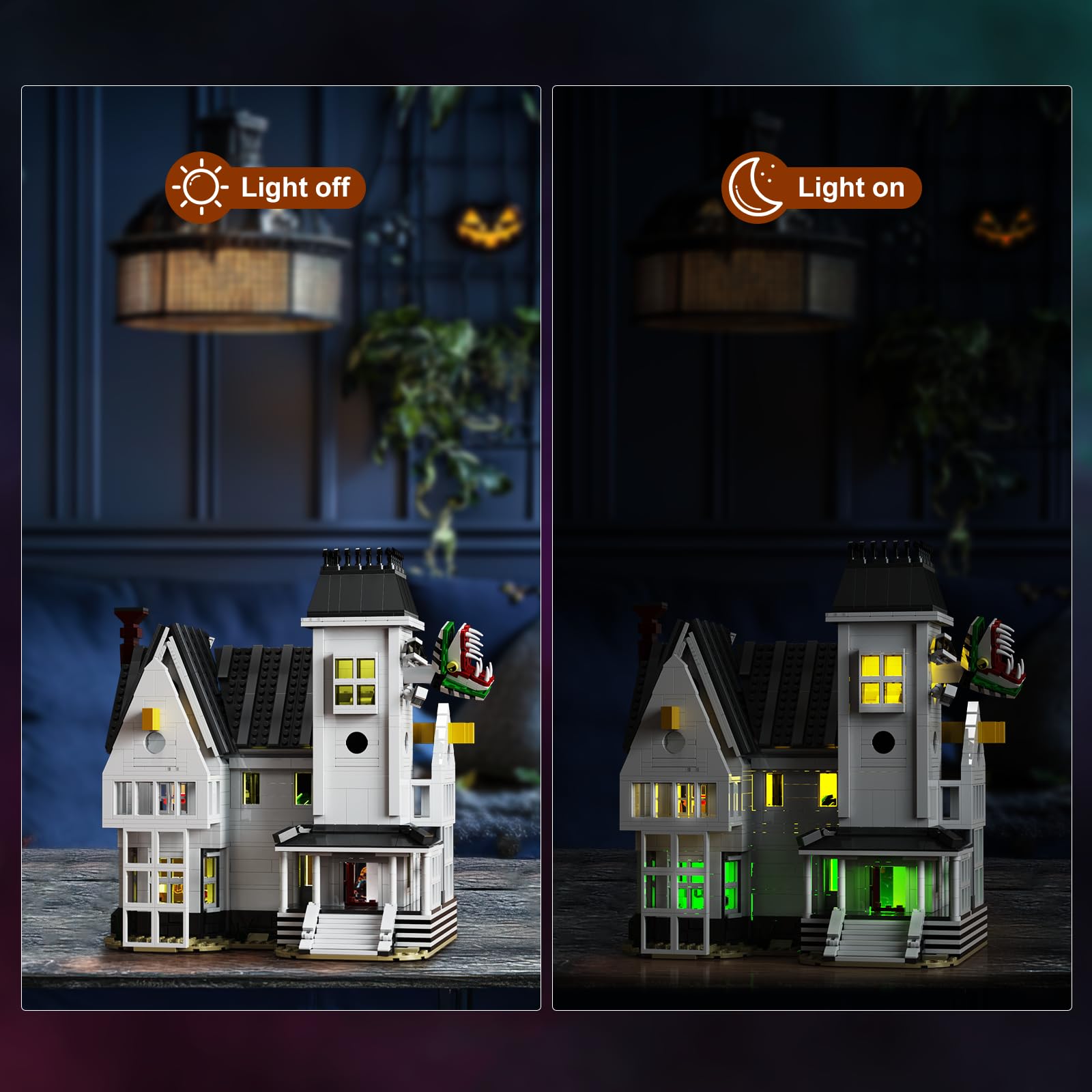 Beetle House - Juego de bloques de construcción de Halloween, Betelgeuse Sandworm, monstruo, película de terror, juguetes compatibles con Lego, decoración de cumpleaños, regalo coleccionable para