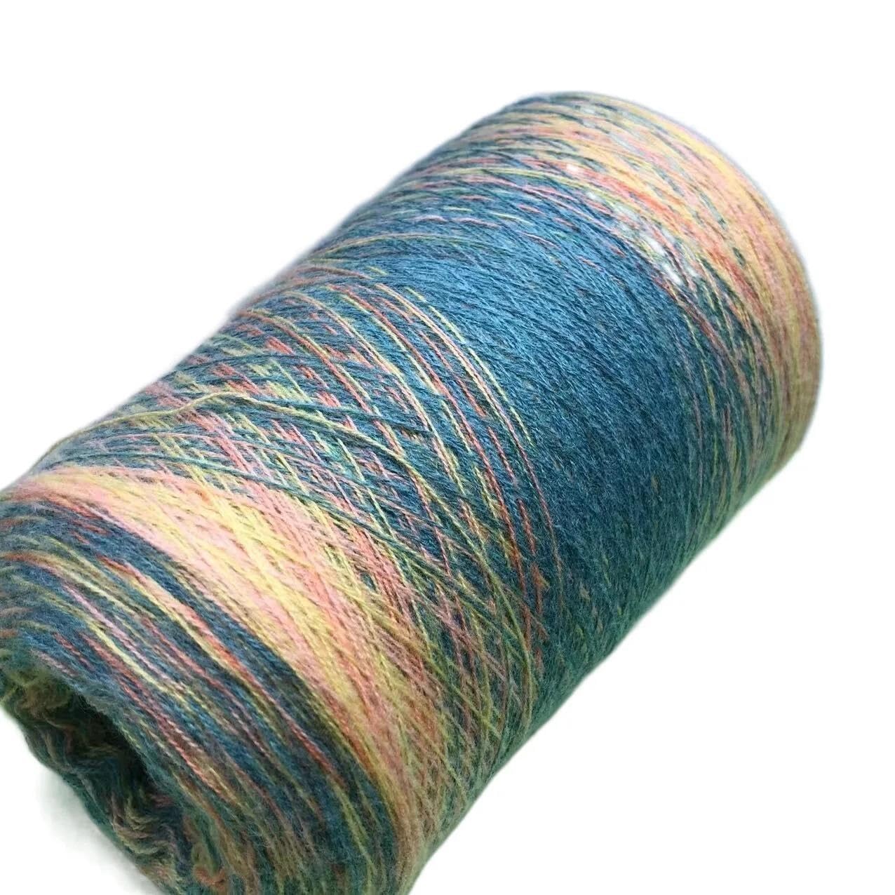 300 g 100% przędza kaszmirowa do ręcznego robienia na drutach, szydełkowania, tęczowa, włóczka wełniana, do dziergania gradientowego, czesankowa, 2/37S (chrom)