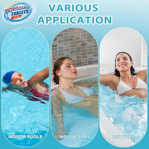 Miniatura 8 de Tabletas de bromo para bañera de hidromasaje de spa, tabletas de bromo de 1 pulgada para piscinas, preestabilizadas, bajo olor a cloro, gran