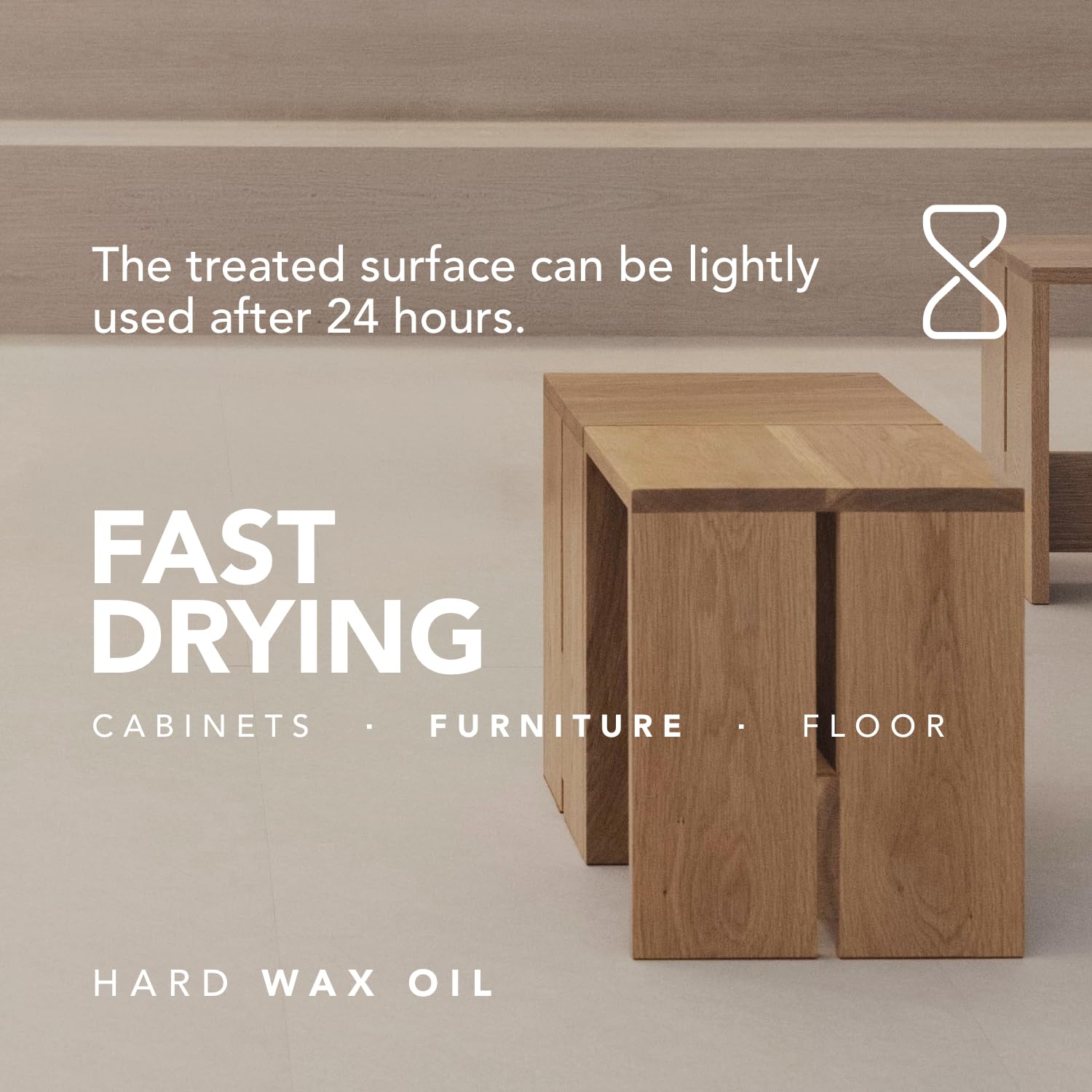 Aceite de madera de 2 componentes, 360 ml, niebla natural, fácil de aplicar, muy bajo olor, aceite de linaza, muebles y suelos interiores, se seca rápido, sin COV / disolventes, aceite