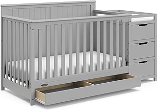 Graco Hadley All-in-One Convertible Crib & Changer (Pebble Gray) – GREEN...