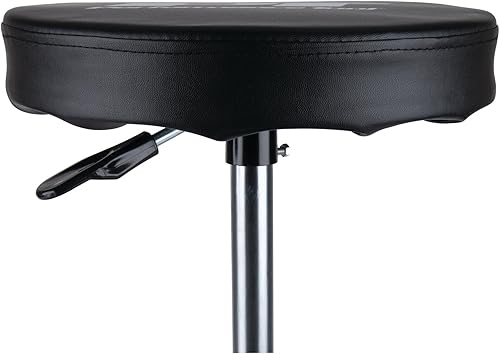 Miniatura 14 de Performance Tool W85031 Taburete giratorio neumático de respaldo alto ajustable con soporte trasero para el hogar, bar y tienda, negro, 26-32