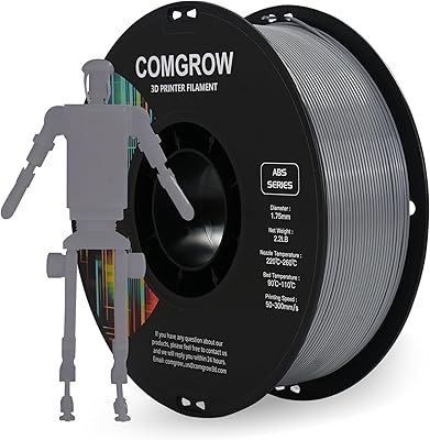 18 – Comgrow ABS 3D Printer Filament, 1.75mm, Heat Resistant, 1kg, Strong and Durable, Dimensional Accuracy +/- 0.02mm