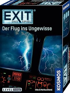 KOSMOS 691769 EXIT – Das Spiel – Der Flug ins Ungewisse, Level: Einsteiger, Escape Room Spiel, EXIT Game für 1–4 Spieler ab 10 Jahren, einmaliges Gesellschaftsspiel