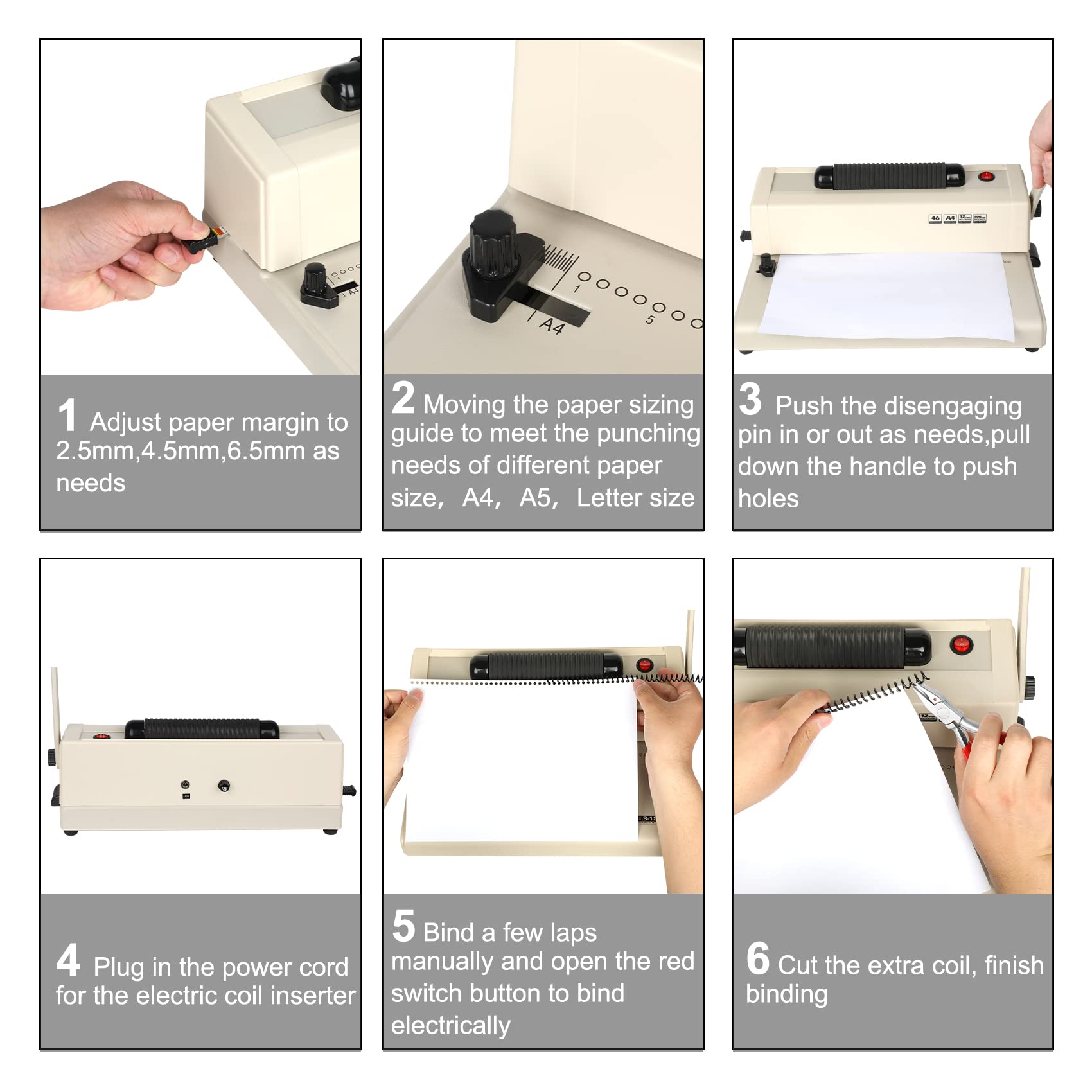 Spiral Coil Binding Machine, Binder Machine For Letter